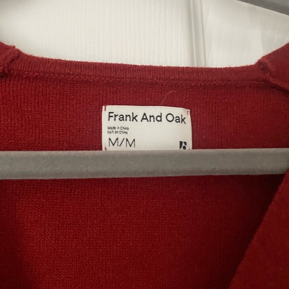 Women's Red V-Neck Sweater - Picture 2 of 3